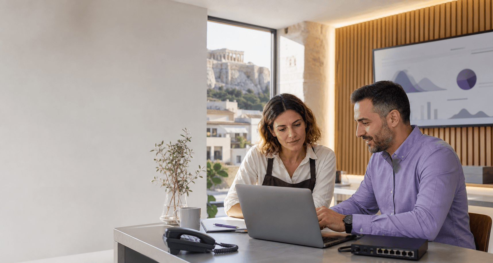 Small business owner working with an ePhix technology specialist